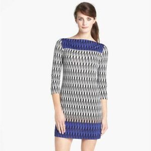 Diane Von Furstenberg Ruri Silk Dress in Modern Harlequin 3/4 Sleeve